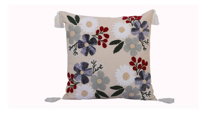 Multi Colour Floral Embroidery Design Cotton  Set of 2 Cushion Covers-CHF-CC- 15581-2 (Cream) by Urban Ladder - Design 1 Side View - 716643