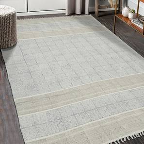 Rugs Design Morden Stone Blue Stripes Hand Woven Cotton Dhurrie