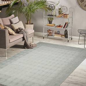 Rugs Design Morden Blue Stripes Hand Woven Cotton Dhurrie