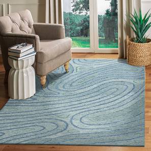 Carpet Collections Design Glencoe Aqua Stripes Hand Tufted Wool 4 X 6 Feet Carpet