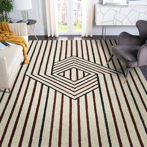 Carpets And Rugs In Surat Design Glencoe Ivory Stripes Hand Tufted Wool 6 X 9 Feet Carpet