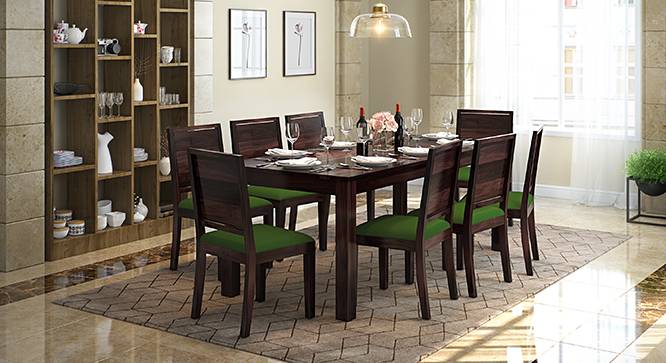 Arabia XXL - Oribi 8 Seater Dining Table Set (Mahogany Finish, Avocado Green) by Urban Ladder - Design 1 - 718695