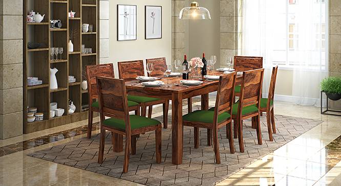 Arabia XXL - Oribi 8 Seater Dining Table Set (Teak Finish, Avocado Green) by Urban Ladder - Design 1 - 718696