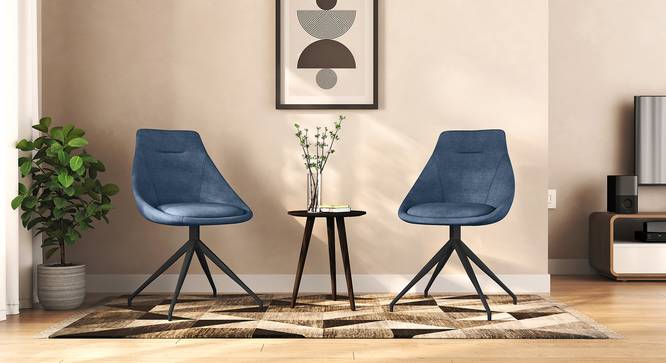 Doris Swivel Accent Chair (Blue, Fabric) by Urban Ladder - Full View Design 1 - 719214