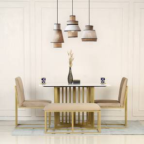 4 Seater Square Dining Table Design Allendale Stone 4 Seater Dining Table in Powder Coating Finish