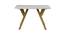 Armdale Marble 4 Seater Dining Table 1 (Powder Coating Finish) by Urban Ladder - Front View Design 1 - 719291