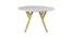 Armdale Marble 4 Seater Dining Table 2 (Powder Coating Finish) by Urban Ladder - Front View Design 1 - 719292