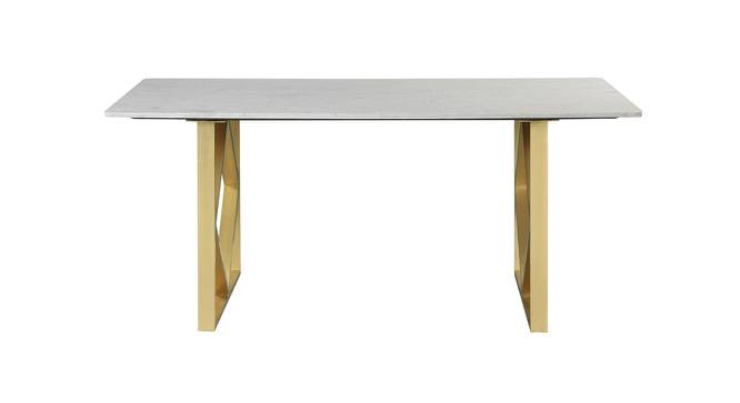 Aurillac Marble 6 Seater Dining Table (Powder Coating Finish) by Urban Ladder - Front View Design 1 - 719298