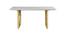 Aurillac Marble 6 Seater Dining Table (Powder Coating Finish) by Urban Ladder - Front View Design 1 - 719298