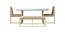AURILLAC MARBLE 6 SEATER DINING SET (Golden Finish) by Urban Ladder - Front View Design 1 - 719302
