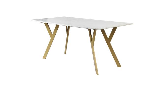 Armdale Marble 6 Seater Dining Table (Powder Coating Finish) by Urban Ladder - Design 1 Side View - 719311