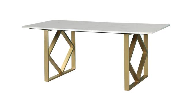 Aurillac Marble 6 Seater Dining Table (Powder Coating Finish) by Urban Ladder - Design 1 Side View - 719314
