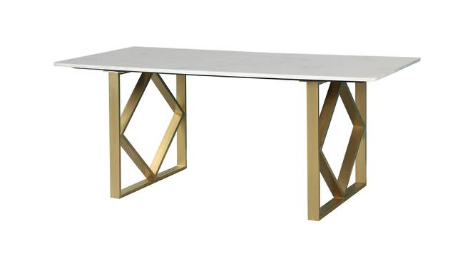 AURILLAC MARBLE 6 SEATER DINING SET (Golden Finish) by Urban Ladder - Design 1 Side View - 719318