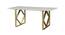 AURILLAC MARBLE 6 SEATER DINING SET (Golden Finish) by Urban Ladder - Design 1 Side View - 719318