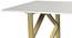 Aurillac Marble 6 Seater Dining Table (Powder Coating Finish) by Urban Ladder - Ground View Design 1 - 719330