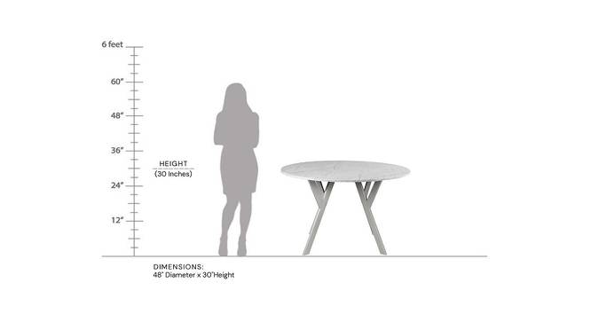 Armdale Marble 4 Seater Dining Table 2 (Powder Coating Finish) by Urban Ladder - Design 1 Dimension - 719357