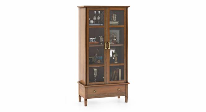 Malabar Bookshelf/Display Cabinet (55-book capacity) (Amber Walnut Finish) by Urban Ladder - Side View - 