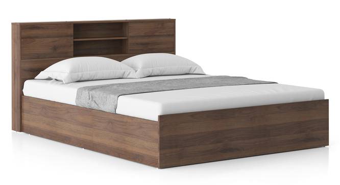 Amy Storage Bed With Headboard Storage - Queen - Classic Walnut (Queen Bed Size, Classic Walnut Finish) by Urban Ladder - Close View - 