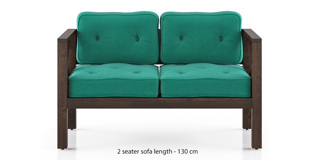 Farmone Wooden Sofa (Lagoon Green) (2-seater Custom Set - Sofas, None Standard Set - Sofas, Lagoon Green, Regular Sofa Size, Regular Sofa Type, Solid_Wood Sofa Material)