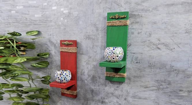 Reva Multicolor Solid Wood Wall Shelf (Multicolor) by Urban Ladder - - 