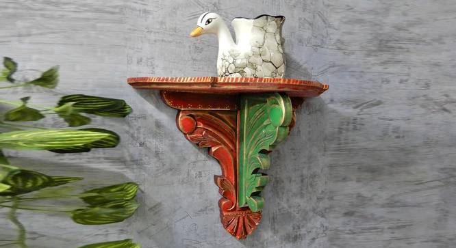 Holmes Multicolor Solid Wood Wall Shelf (Multicolor) by Urban Ladder - Design 1 Side View - 719739