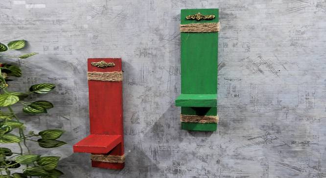 Reva Multicolor Solid Wood Wall Shelf (Multicolor) by Urban Ladder - - 