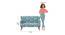 Memsaab Love Seat - Savanna Green (Spring Bloom Teal) by Urban Ladder - Design 1 Dimension - 719783