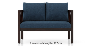 Alden wooden sofa -Finish- Mahogany (Indigo Blue honduras)