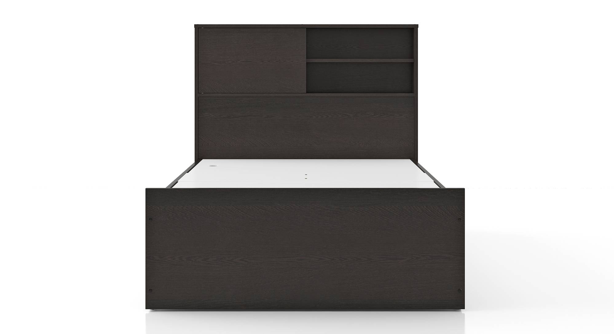 Amy Engineered Wood Single Size Box Storage Bed in Dark Wenge Finish