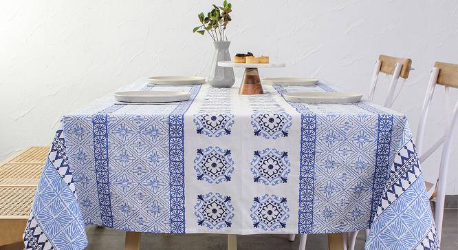 House This Blue Abstract Table Cover TC1ALRBLEMEDS22 (Blue) by Urban Ladder - Front View Design 1 - 720731