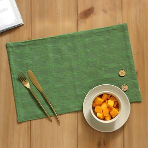 Home Decor In Bangalore Design Green Cotton Inches Table Mat - Set of