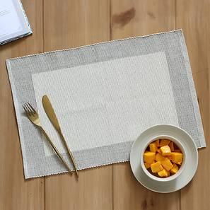 Table Mat Design Grey Cotton Inches Table Mat - Set of