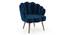 Korine Chair (Finish : Teak, Fabric: Blue velvet ) (Blue Velvet) by Urban Ladder - Side View - 