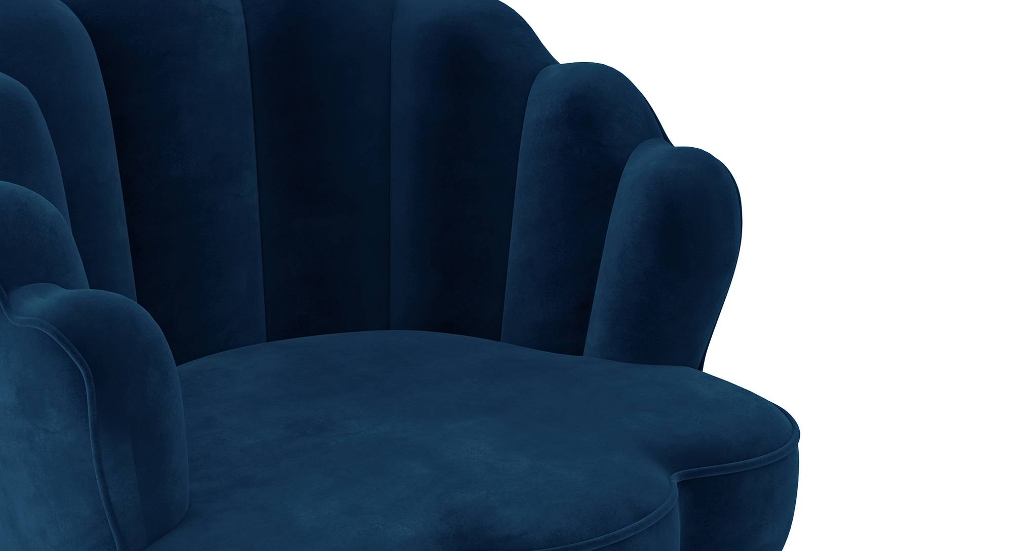 Korine Accent Chair in Blue Velvet Colour Urban Ladder