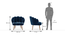 Korine Chair (Finish : Teak, Fabric: Blue velvet ) (Blue Velvet) by Urban Ladder - Dimension - 