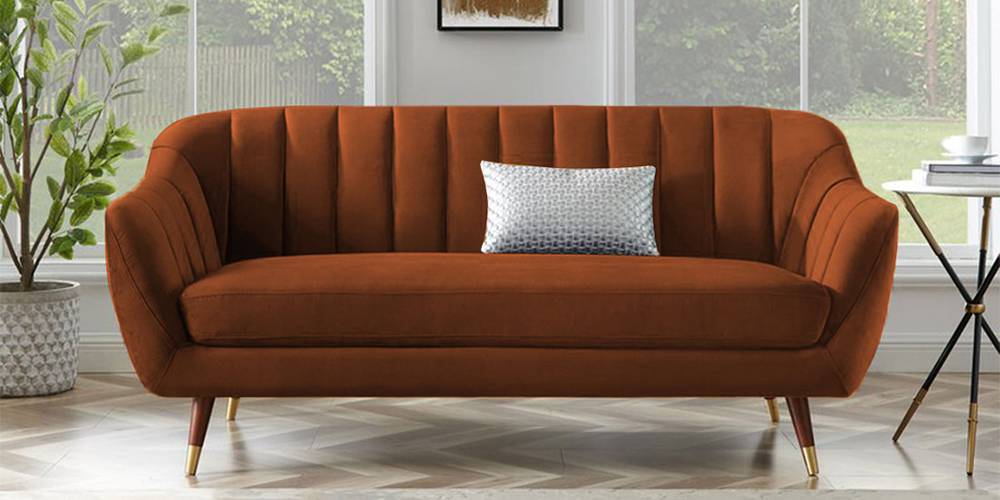 Neo Fabric Sofa - Brown (Brown, 3-seater Custom Set - Sofas, None Standard Set - Sofas, Fabric Sofa Material, Regular Sofa Size, Regular Sofa Type) by Urban Ladder - - 