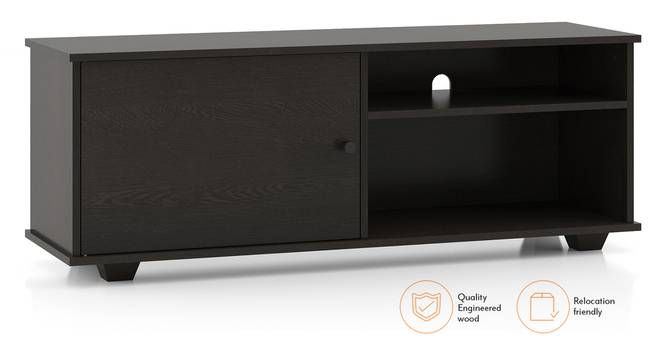 Liam Engineered Wood Shutter TV Unit (Dark Wenge Finish) by Urban Ladder - Side View - 721126