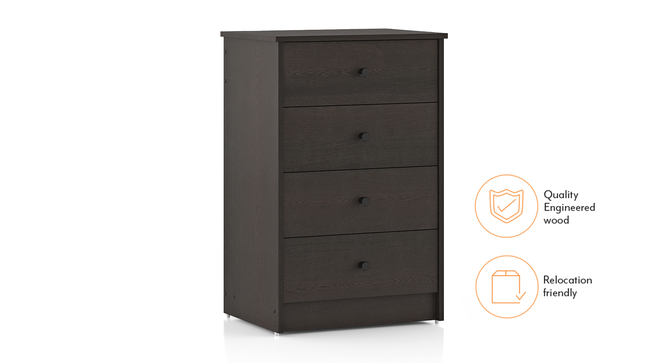 Ben 4 Chest Of Drawers - Dark Wenge (Dark Wenge Finish) by Urban Ladder - Side View - 