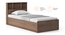 Stewart Single Storage Bed With Headboard Storage Classic Walnut (Single Bed Size, Classic Walnut Finish) by Urban Ladder - Side View - 