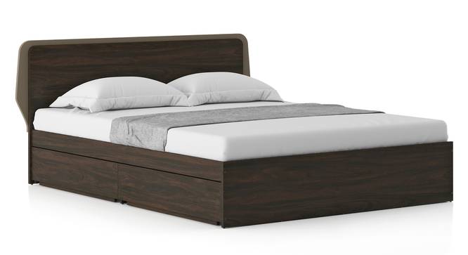 Cavinti Storage Bed (Queen Bed Size, Box Storage Type, Rustic Walnut Finish) by Urban Ladder - Side View - 