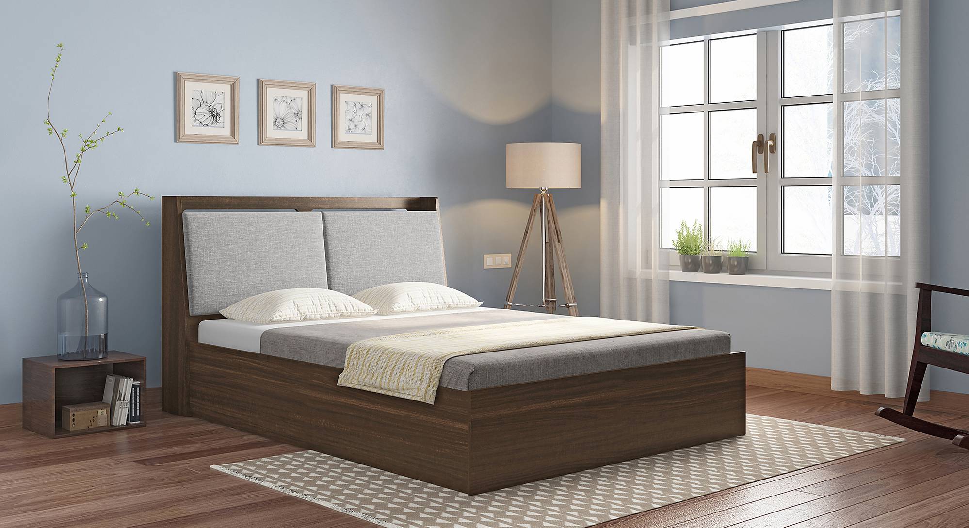 Double bed outlet slide storage