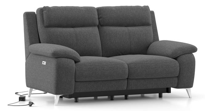 Emila Recliner 3 Seater  Color- Grey (Grey, Two Seater) by Urban Ladder - Side View - 