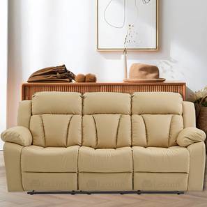 3 Seater Recliners Design Selino Three Seater Manual Recliner in Cream Colour