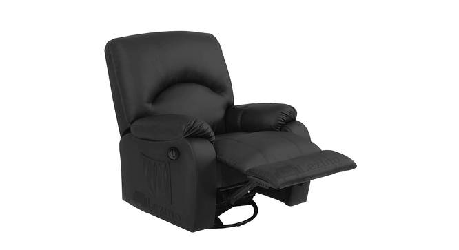 Orion 1 Seater Swivel Rocker Motorized Recliner Chair in Brown Faux Leather (Black, One Seater) by Urban Ladder - Front View Design 1 - 721975