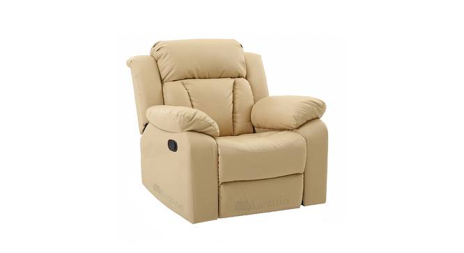 Selino 2 Seater Manual Recliner in Grey Faux Laether (Cream, One Seater) by Urban Ladder - Front View Design 1 - 721979