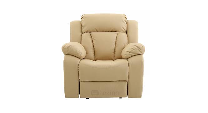 Selino 2 Seater Manual Recliner in Grey Faux Laether (Cream, One Seater) by Urban Ladder - Design 1 Side View - 721992