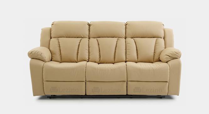 Selino 2 Seater Manual Recliner in Grey Faux Laether (Cream, Three Seater) by Urban Ladder - Design 1 Side View - 721993