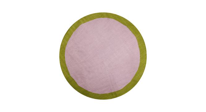Pink Geometric Round Hand Woven Dhurrie 4.7X4.7 Feet (Pink) by Urban Ladder - Front View Design 1 - 722156