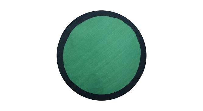 Green Geometric Round Hand Woven Dhurrie 4.7X4.7 Feet (Green) by Urban Ladder - Front View Design 1 - 722157