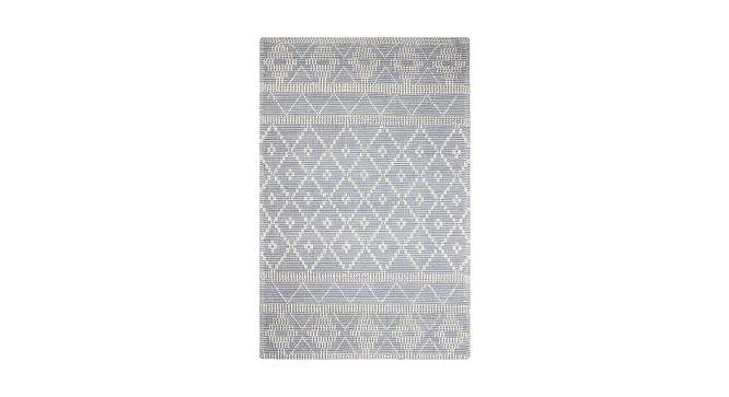 Ivory And Blue Kilim Hand Woven Dhurrie 4X6 Feet (Blue, 183 x 122 cm  (72" x 48") Carpet Size) by Urban Ladder - Front View Design 1 - 722160